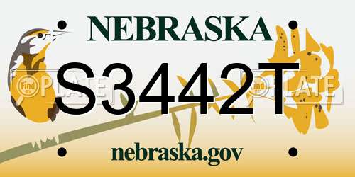 S3442T Nebraska License Plate