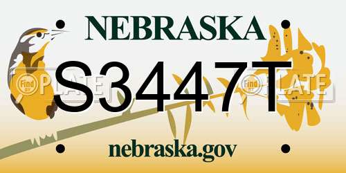 S3447T Nebraska License Plate