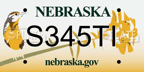S345TI Nebraska License Plate