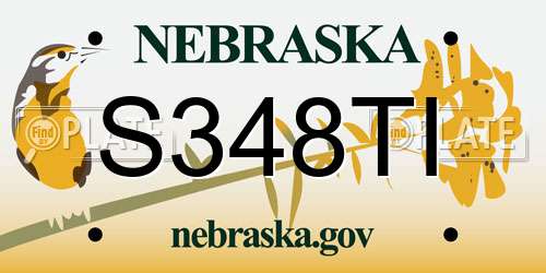 S348TI Nebraska License Plate