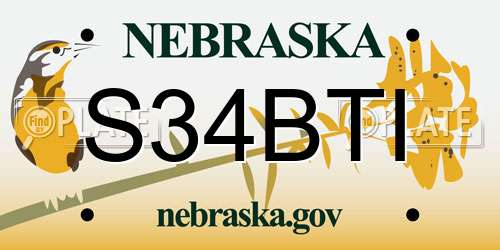 S34BTI Nebraska License Plate