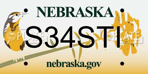 S34STI Nebraska License Plate