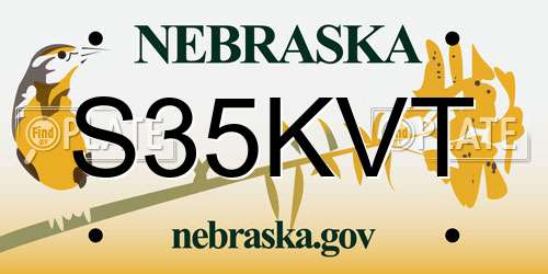 S35KVT Nebraska License Plate