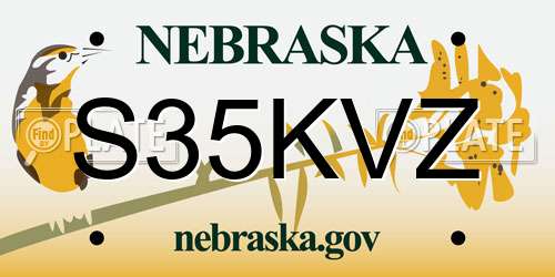 S35KVZ Nebraska License Plate
