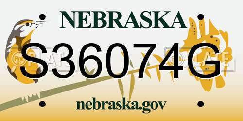 S36074G Nebraska License Plate