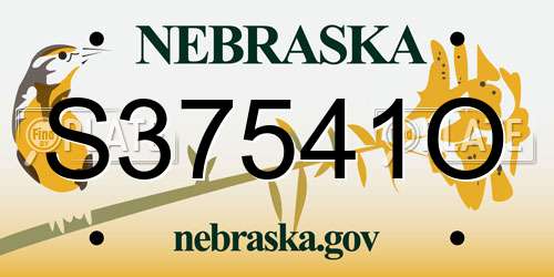 S37541O Nebraska License Plate