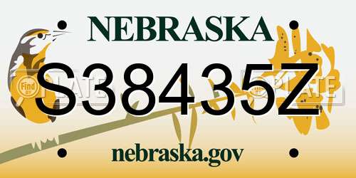 S38435Z Nebraska License Plate