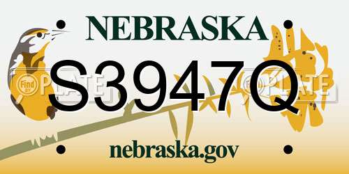 S3947Q Nebraska License Plate