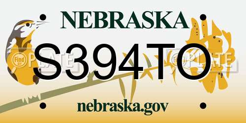 S394TO Nebraska License Plate