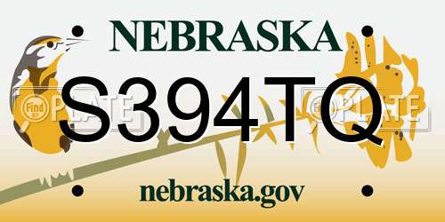 S394TQ Nebraska License Plate