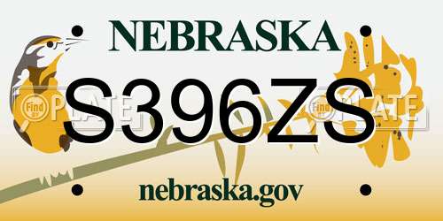 S396ZS Nebraska License Plate