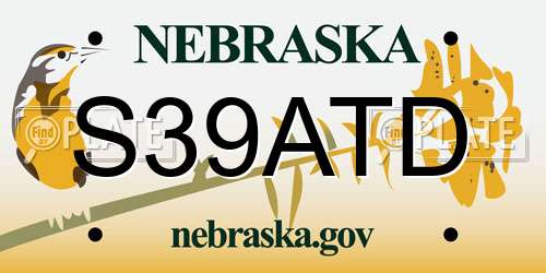 S39ATD Nebraska License Plate