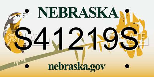 S41219S Nebraska License Plate