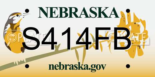 S414FB Nebraska License Plate