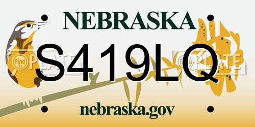 S419LQ Nebraska License Plate