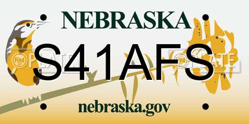 S41AFS Nebraska License Plate