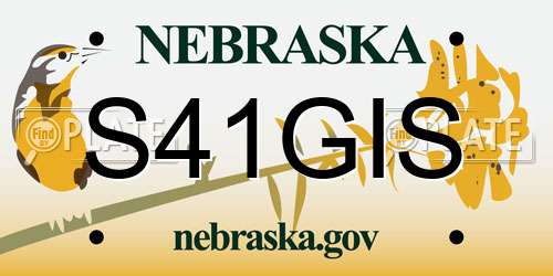 S41GIS Nebraska License Plate