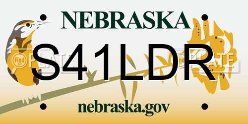 S41LDR Nebraska License Plate