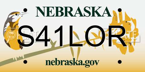 S41LOR Nebraska License Plate
