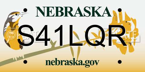 S41LQR Nebraska License Plate