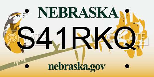 S41RKQ Nebraska License Plate