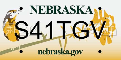 S41TGV Nebraska License Plate