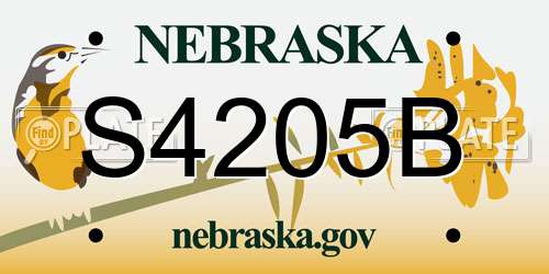 S4205B Nebraska License Plate
