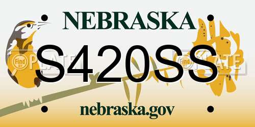S420SS Nebraska License Plate
