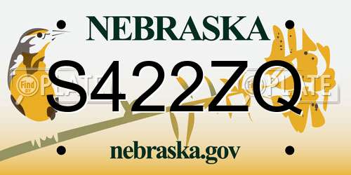 S422ZQ Nebraska License Plate