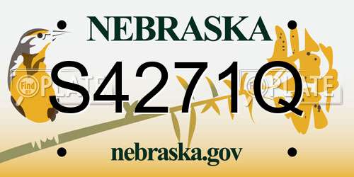 S4271Q Nebraska License Plate