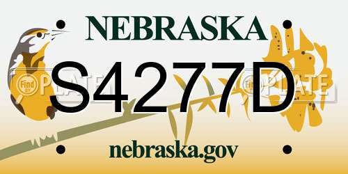 S4277D Nebraska License Plate