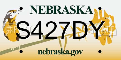 S427DY Nebraska License Plate