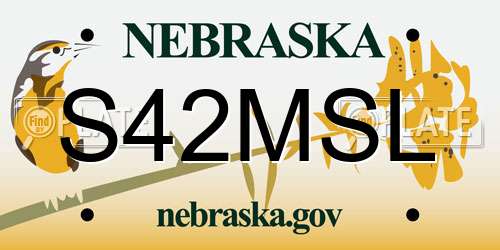 S42MSL Nebraska License Plate