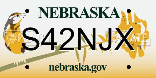 S42NJX Nebraska License Plate