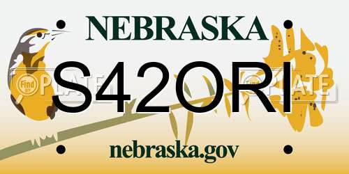 S42ORI Nebraska License Plate