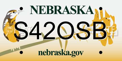 S42OSB Nebraska License Plate