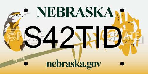 S42TID Nebraska License Plate