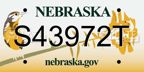S43972T Nebraska License Plate