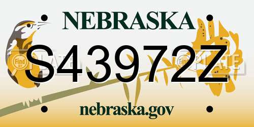 S43972Z Nebraska License Plate