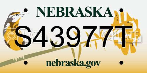 S43977T Nebraska License Plate