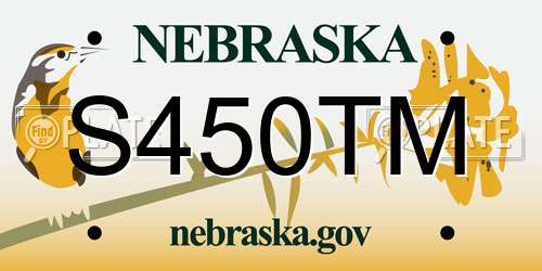 S450TM Nebraska License Plate