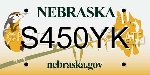 S450YK Nebraska License Plate