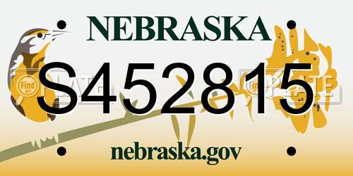 S452815 Nebraska License Plate