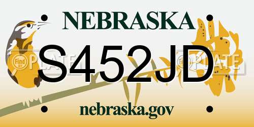 S452JD Nebraska License Plate