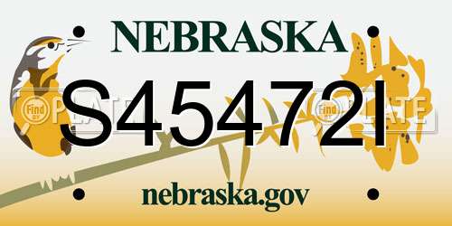 S45472I Nebraska License Plate