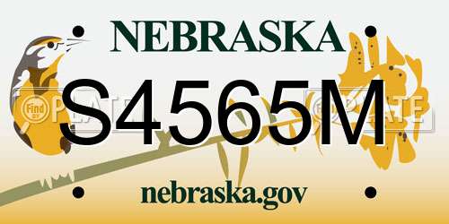 S4565M Nebraska License Plate