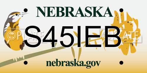 S45IEB Nebraska License Plate