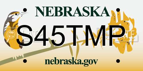 S45TMP Nebraska License Plate