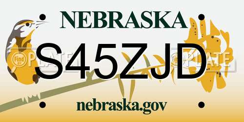 S45ZJD Nebraska License Plate