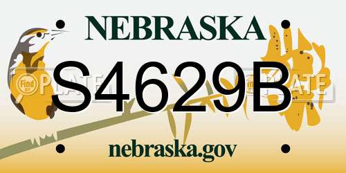 S4629B Nebraska License Plate